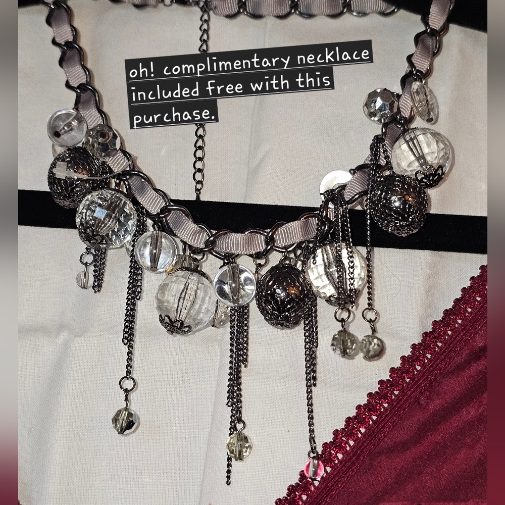 Scarlet Darkness XXL Dark Burgundy Victorian Gothic Steampunk Corset Blouse - Picture 13 of 14